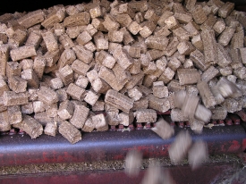 Corn Stover Cubes from Baled Biomass Material